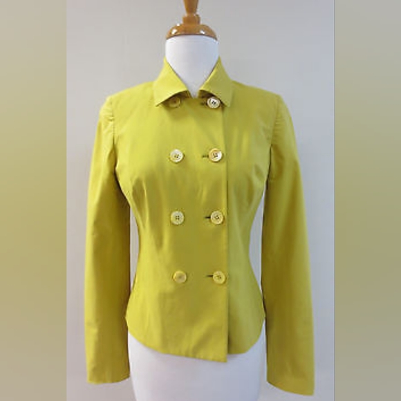 Piazza Sempione Jackets & Blazers - PIAZZA SEMPIONE Canary Yellow Cotton Blend Jacket Blazer Sz 40